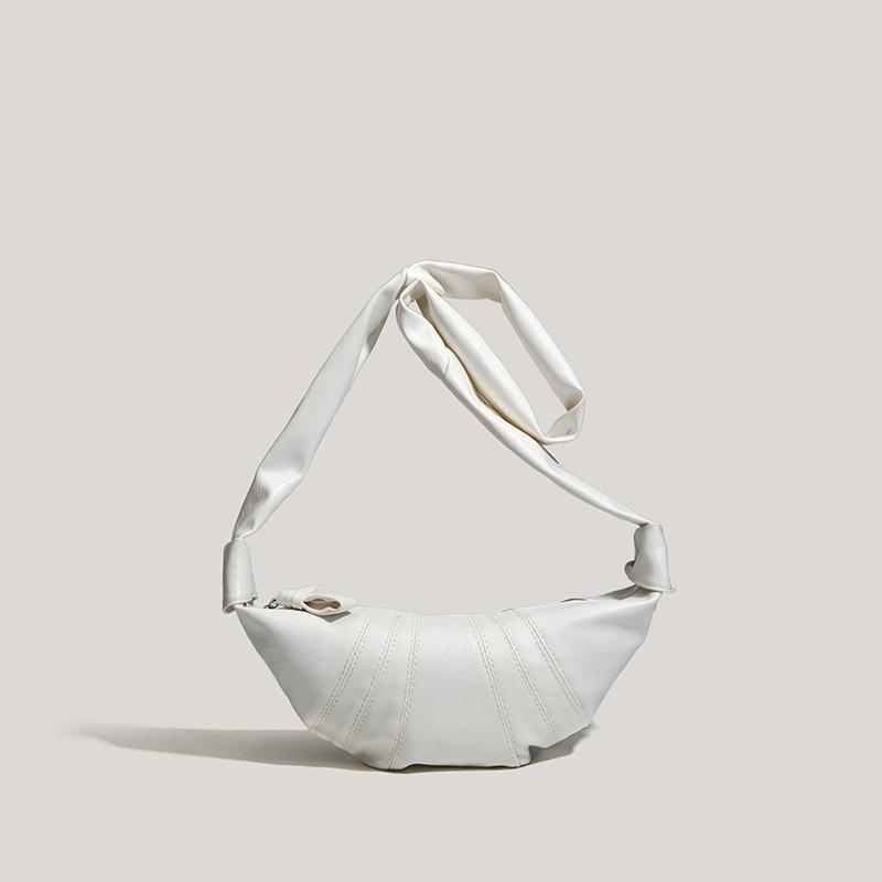 

Сумка-пельмень на одно плечо в форме круассан, новая сумка, женская нишевая дизайнерская сумка-мессенджер, высококлассная сумка-круассан, нагрудная сумка белый