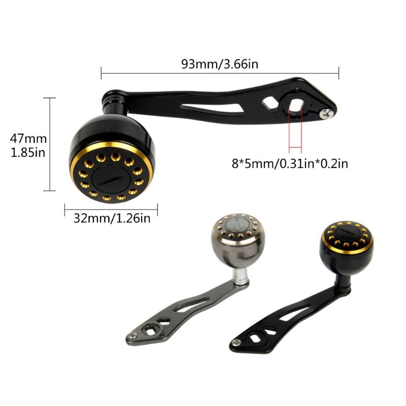 Fishing Reel Handle Power Handle Baitcasting Metal Knob Jigging Grip with Fitting Replacement Part for Low Profile Reel