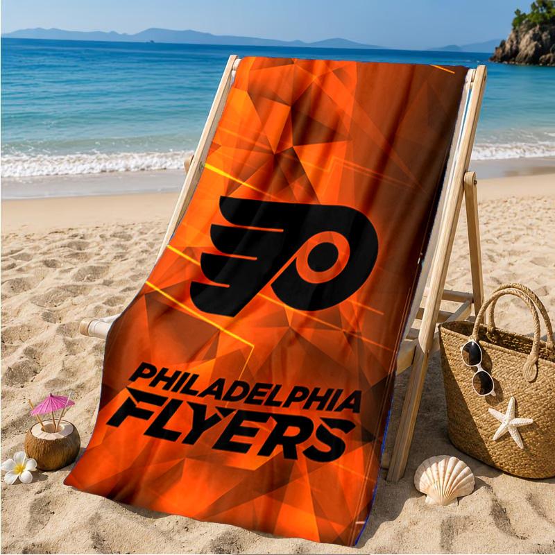 Flyers Hockey Logo Art Beach Towel Microfiber Beach Towel, Lightweight and Quick-Dry, for Summer Travel, Swimming Pool Fan Birthday Gift