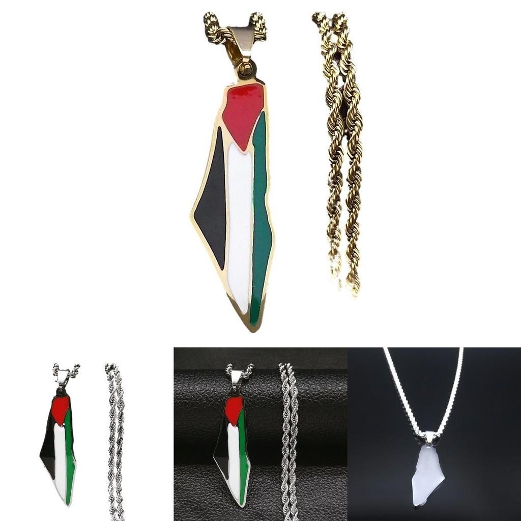 Stainless Steel Fashionable Map Pendant Necklace For Cross-border E-commerce