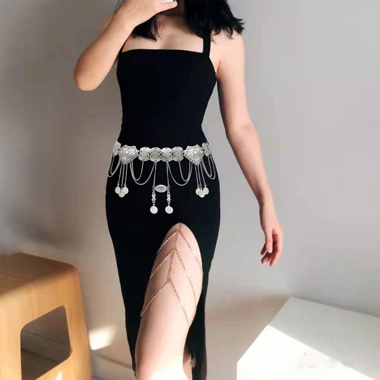 

Retro Women Waist Chain Belly Dance Belt Accessories Girls Tassels Belt Outfit Costume Alloy Body Jewelry Waistband