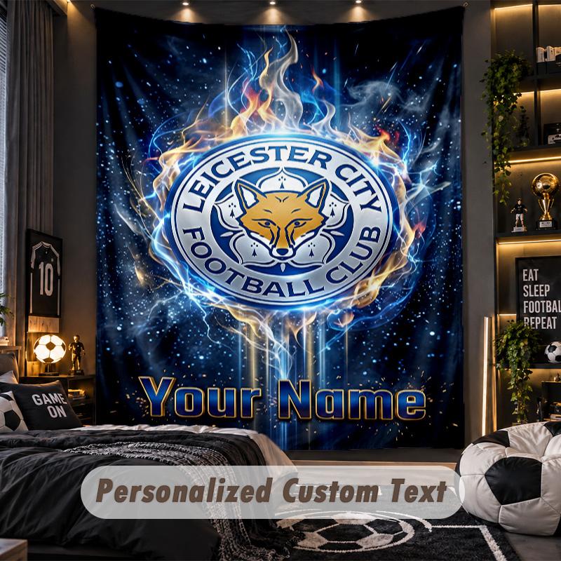 TapestryLeicester City Custom Name Text Personalized Wall Hanging Tapestry Home Wall Decor