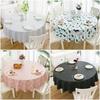 Plaid Table Cloth, Round, Waterproof, Oilproof, Party Tablecloth, Dining Table Decoration, Home, Simple, Diameter 140cm