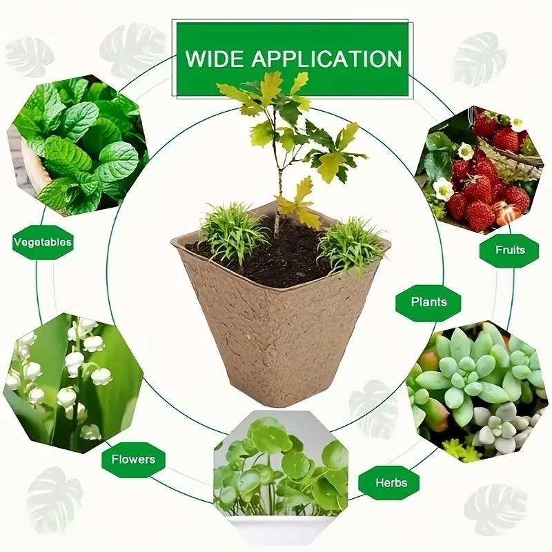 10Cells Biodegradable Paper Pulp Seed Starter Tray Nursery Pots Eco Friendly Seedling Growing Cups Gardening Planting Supplies