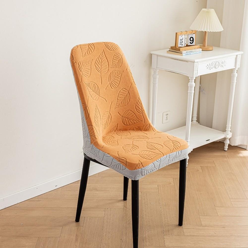 Simple Elastic Chair Cover Arc Jacquard Dining Chair Protector Cover Dustproof Cover Home