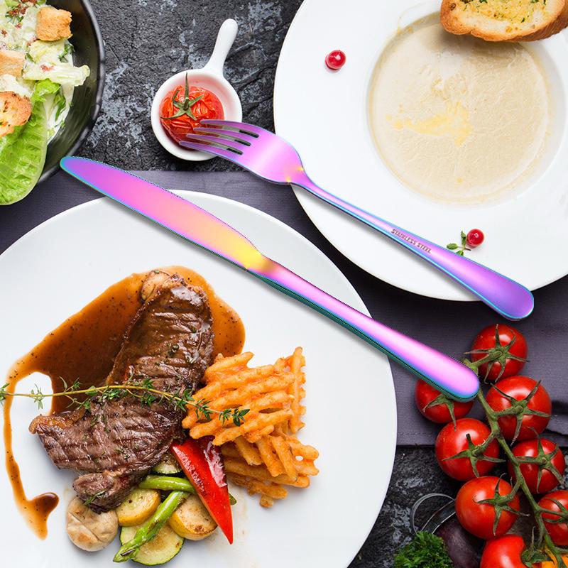 Steakmesser, Gabel und Löffel aus Edelstahl, 32-teiliges Set, passend zu Western-Geschirr, 8-Personen-Geschirr