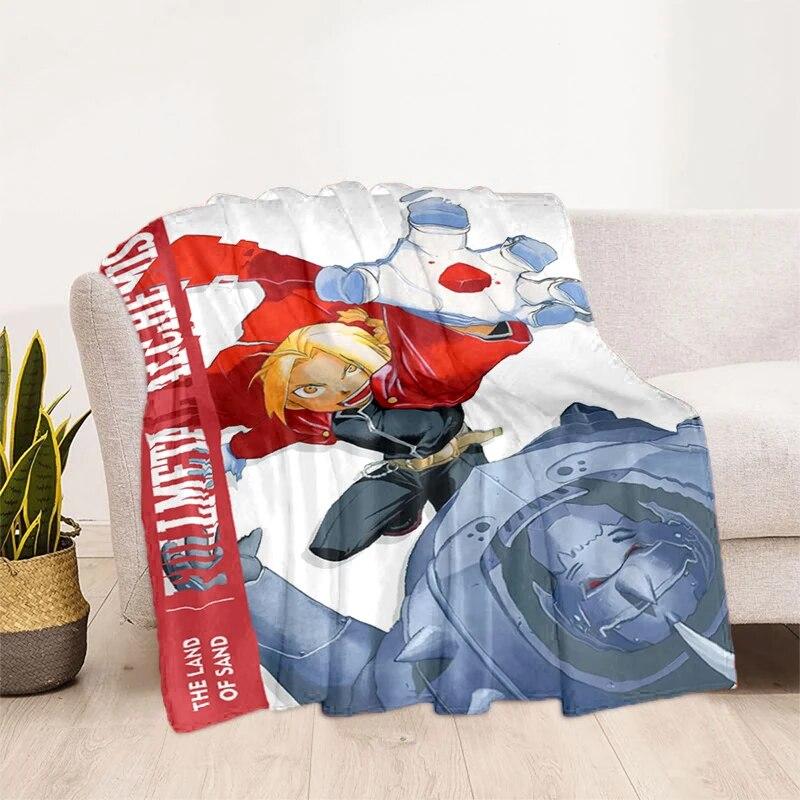 Fullmetal Alchemist Soft Plush Sofa Bed Throwing Cartoon Picnic Thin Blankets Modern Flannel  Cover Gedruckt Bettdecke Geschenk