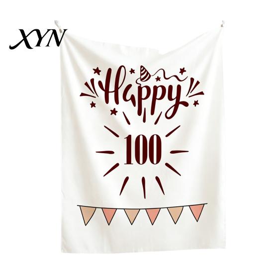 Nature Style Backdrop Baby Birthday Backdrop, Greenery Forest Banner for Boy Girl, Linen-like Polyester Fabric 100 Day Celebration Party Decorations,