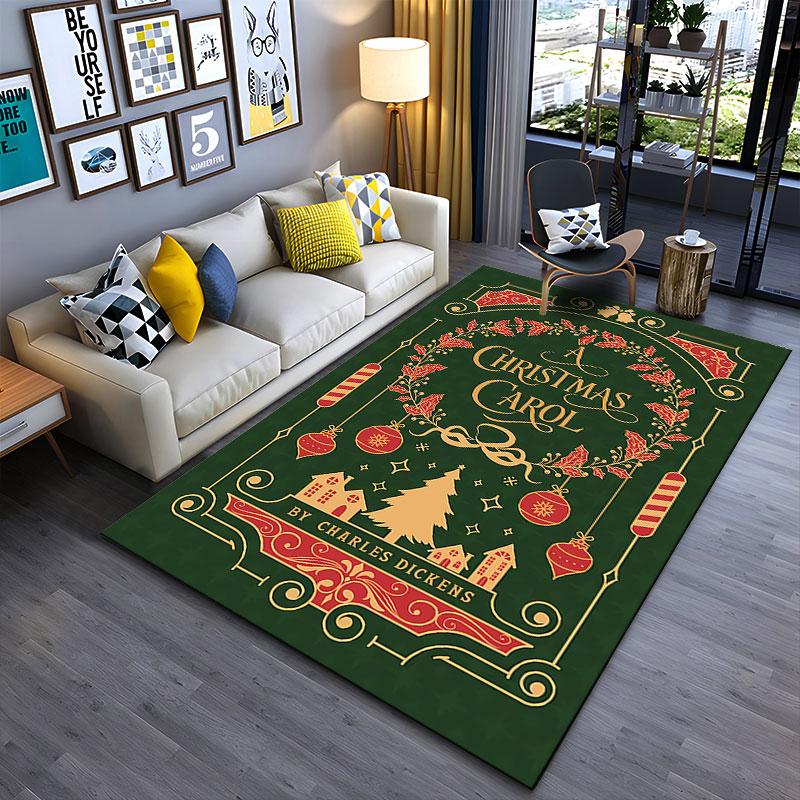 Christmas Carol Decorative Carpet suitable as a non-slip mat for the living room or bedroom sofa