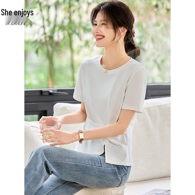 Women's Asymmetric Twisted Knot Short Sleeve T-Shirt