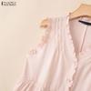 ZANZEA Damen Sommer Casual V-Ausschnitt Ärmellose Tanktops