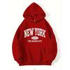 Unisex 2025 New York Casual Hoodie - Fashionable & Comfortable Loose Sweatshirt for Couples