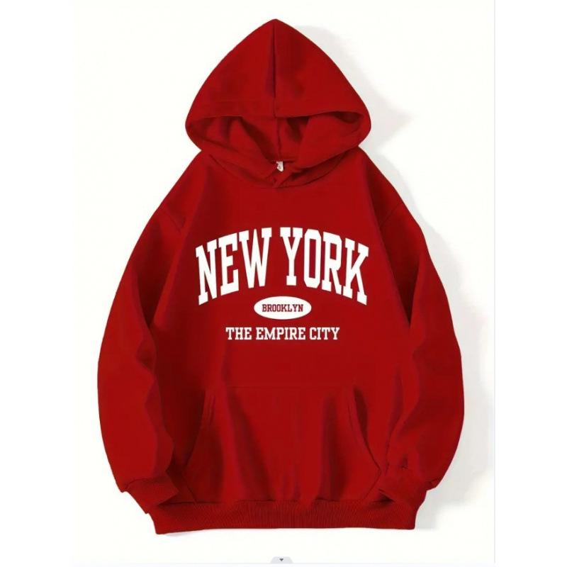Unisex 2025 New York Casual Hoodie - Fashionable & Comfortable Loose Sweatshirt for Couples