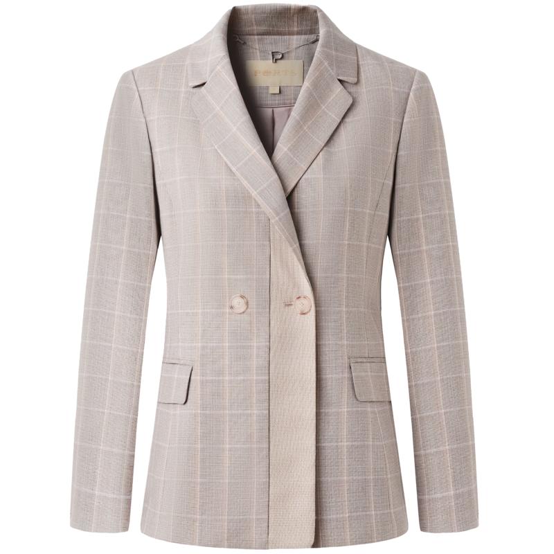 PORTS Women s Embossed Light Pink Plaid Blazer 4