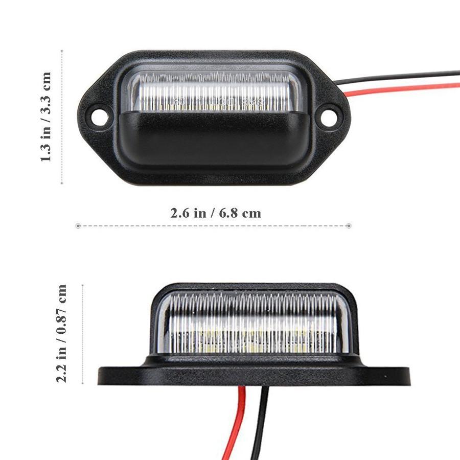 2 Pcs Car SUV Rear Mini License Plate LED Light Lamp 12V 6000K 1.8W Waterproof