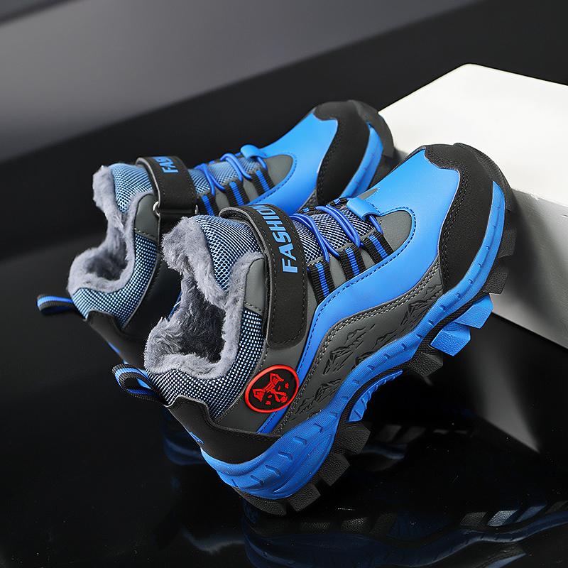 Winter Children's Snow Boots with Plush Anti Slip Wolf Claws Hiking Cotton Shoes