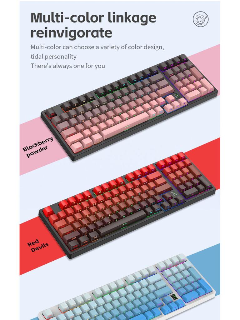 K98 Mechanische Tastatur mit Farbverlauf-Seitengravur - Drei Modi