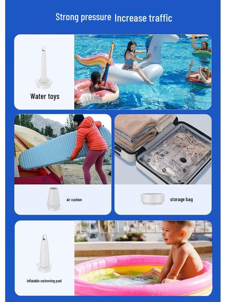 Portable 5200mAh USB Air Pump with Digital Display for Inflatable Mattresses and Rings