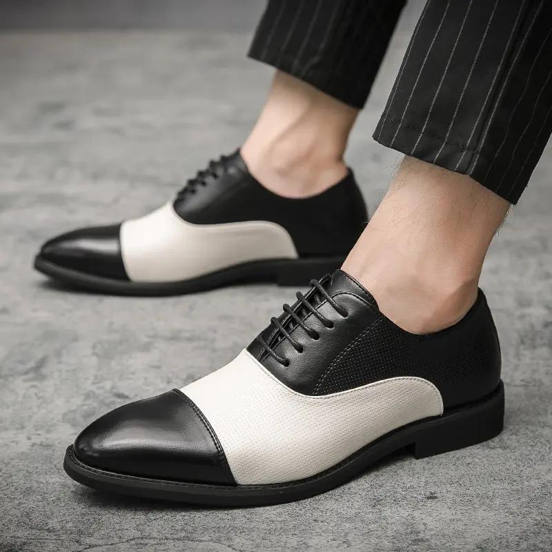 Men Dress Derbys Formal Leather Wingtip Business Shoes Tuxedo Wedding Shoes Plus Size