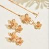 3pcs/Set OT Clasp Flower Pendant Necklace Exaggerated Snake Chain Necklace  Holiday Wedding