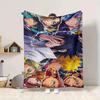 1Pc Anime Characters Collage Flannel Blanket, Soft And Comfortable, Casual Warm, Camping Travel, Christmas, Halloween Xmas Gift S1567