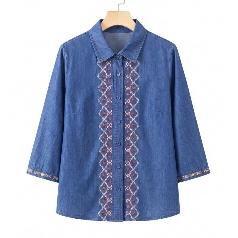 Women's Pure Cotton 3/4 Sleeve Shirt