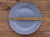 Tableware East Plate M 22cm Bouquet Blue Gray