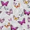 Outdoor Decorative Fabrics Oxford - Motif Butterflies And Leaves I Dx101