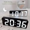 Modern LED Digital Alarm Clock with Temperature & Adjustable Brightness - Large LCD-like Display, 12/24H Time