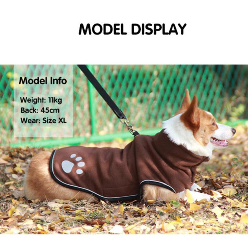 Fleece-Hundejacke, Frühling, warme Hundekleidung für kleine, mittelgroße und große Hunde, reflektierend, winddicht, Outdoor-Haustiermantel, elastischer Bauch, Corgi