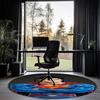 SUPERMAN Printed Round Rug Carpet Chair Rug Area Rug Entryway Doormats,for Office Chair Living Room Bedroom Kitchen Room.