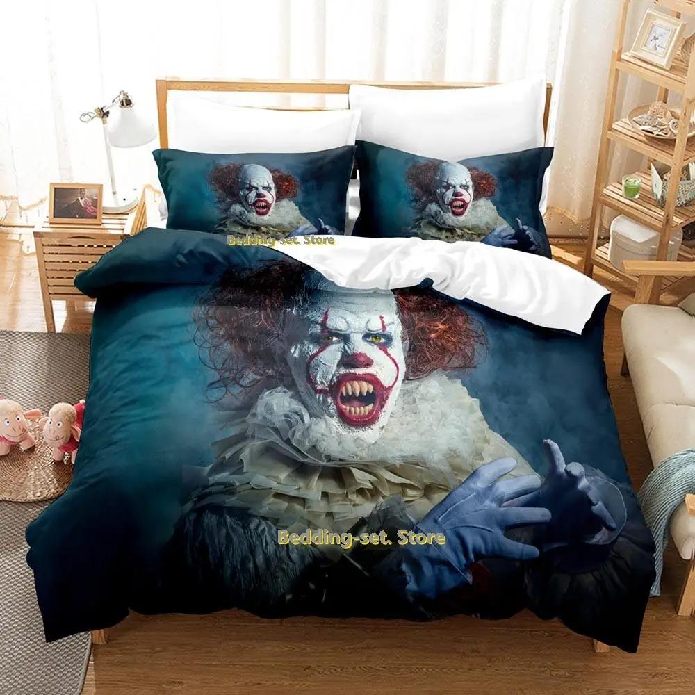 

Dark Evil Clown Постельное белье Single Twin Full Queen King Size Bed Set Adult Kid Bedroom Duvetcover Sets Anime Parure de lit Bed EU Single 135x200cm