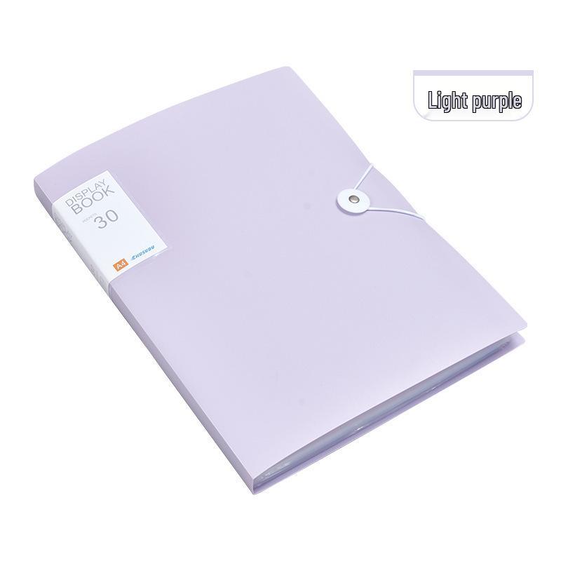 A4 Multi-Layer Transparent Data Book File Bag with String Tie and Clipboard Storage