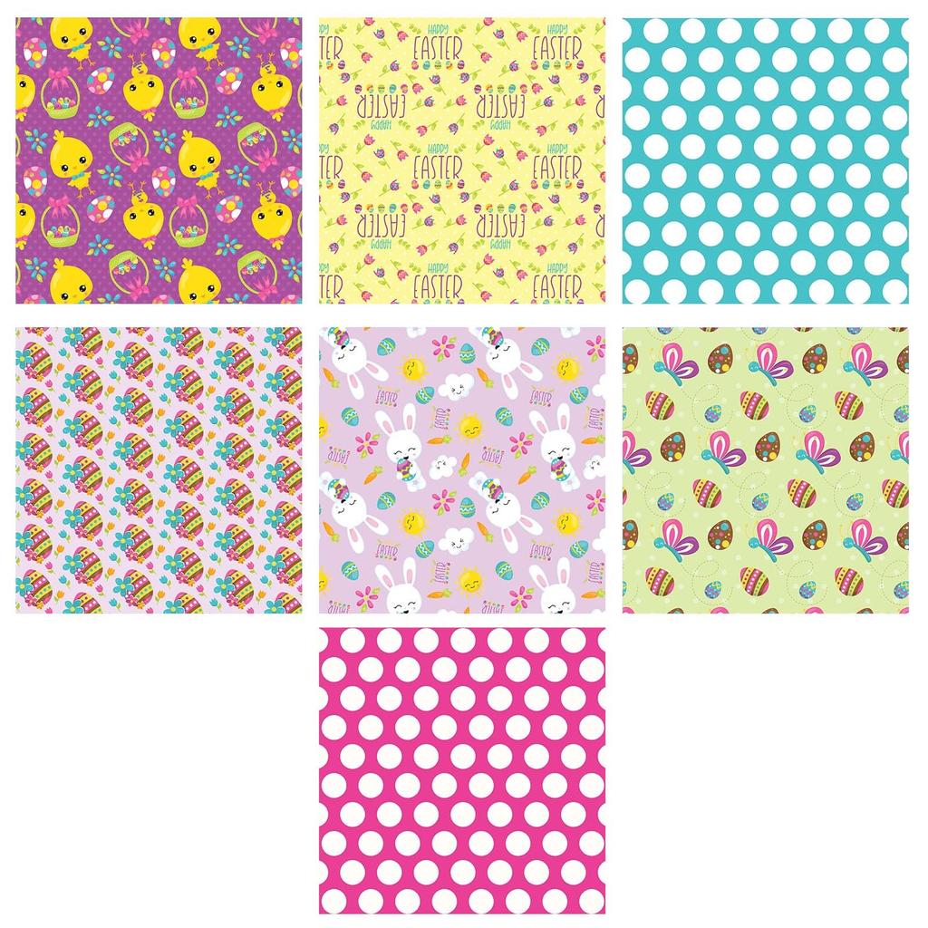 10 Stück DIY Bastelbedarf Ostern Frühling Hase bedruckte Stoffquadrate 10 Zoll