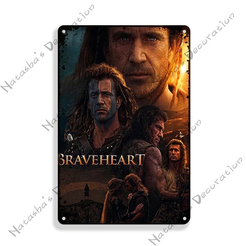 

Американская классика фильм Храброе сердце Металлическая табличка Декоративная тарелка Кафе Дом Мужская пещера Металлическая жестяная вывеска Настенный декор Металлические знаки Постер 20x30cm（7.8x11.8inch）