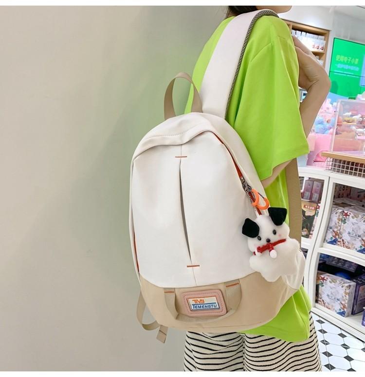 Unisex Harajuku Style Color Block Student Backpack Large Capacity Korean College Wind Ins New Shoulder Bag For Women