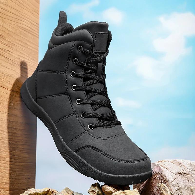 Damskie buty trekkingowe antypoślizgowe Męskie szerokie buty sportowe codzienne do trekkingu wspinaczki Modne wysokie buty ze skóry PU Wodoodporne