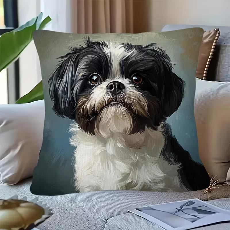 Niedlicher Tierprint Kissenbezug: 2D-Flachdruck, keine echte Stickerei, Nachtsofa Nachtsofa-Kissen