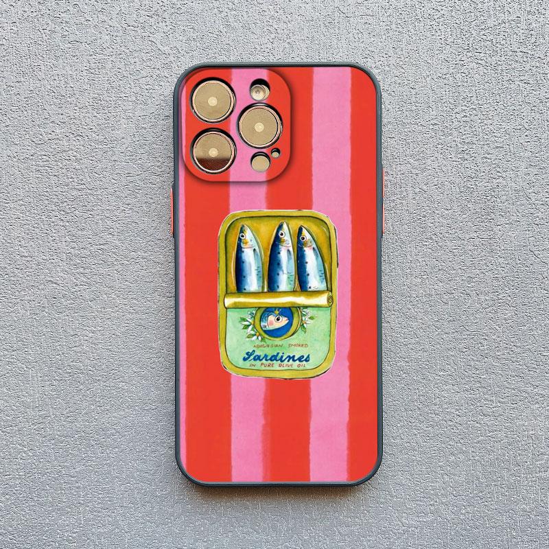 

Sardines Color Fish Funny Phone Case For iPhone 17 16 15 14 Pro Max 16 15 Plus 13 12 Mini 11 Pro Max XR XS X Shockproof Covers iphone 11