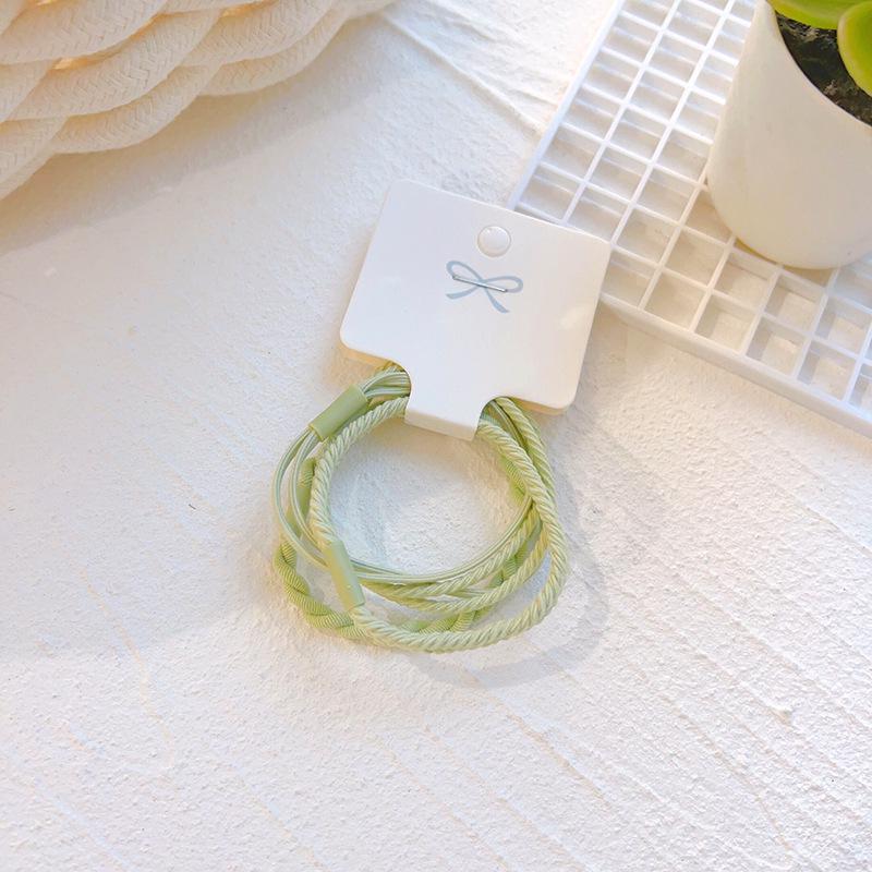 Korean Simple Hair Accessories Twist Hair Ties, High Elasticity Rubber Bands, Non-Damaging Rings Set, Basic Style