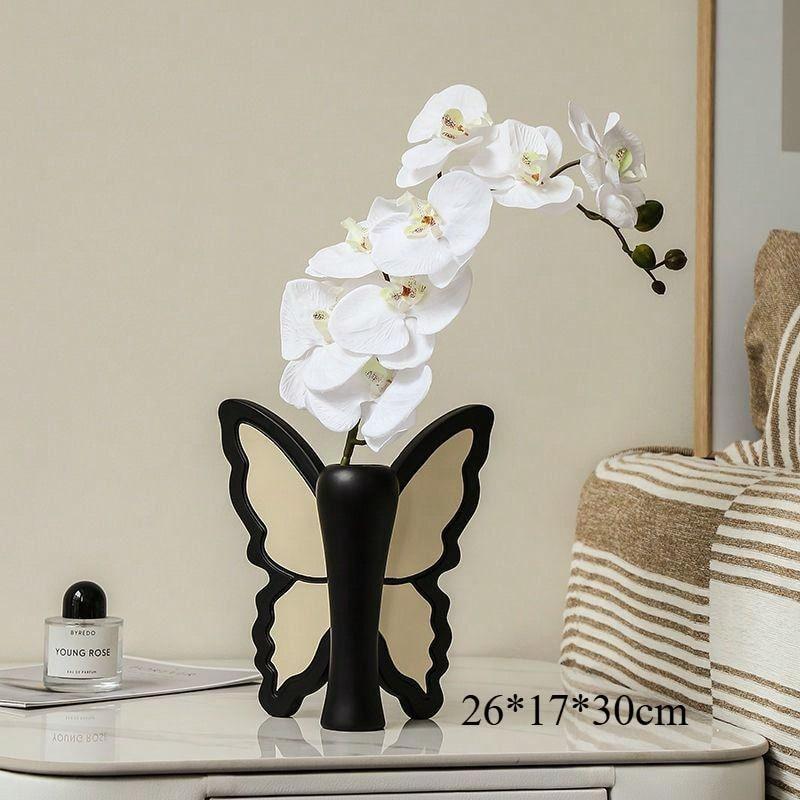 3D-Schmetterlingsvase aus Kunstharz im Retro-Stil, Tischdekoration & Accessoires, Blumenarrangement-Display, Flasche, Wohnzimmerdeko, Geschenk