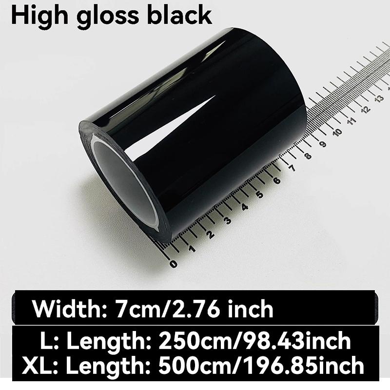 Car High Gloss Black Carbon Fiber Sticker, Paste Protector Strip for Auto Door Entry Pedal Guards and Side Mirror center pillar