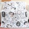 Cartoon Hedgehog Flannel Blanket Lovely Watercolor Animal Blankets for Couch Bed Sofa Wildlife Leaves Throw Blanket for Girls