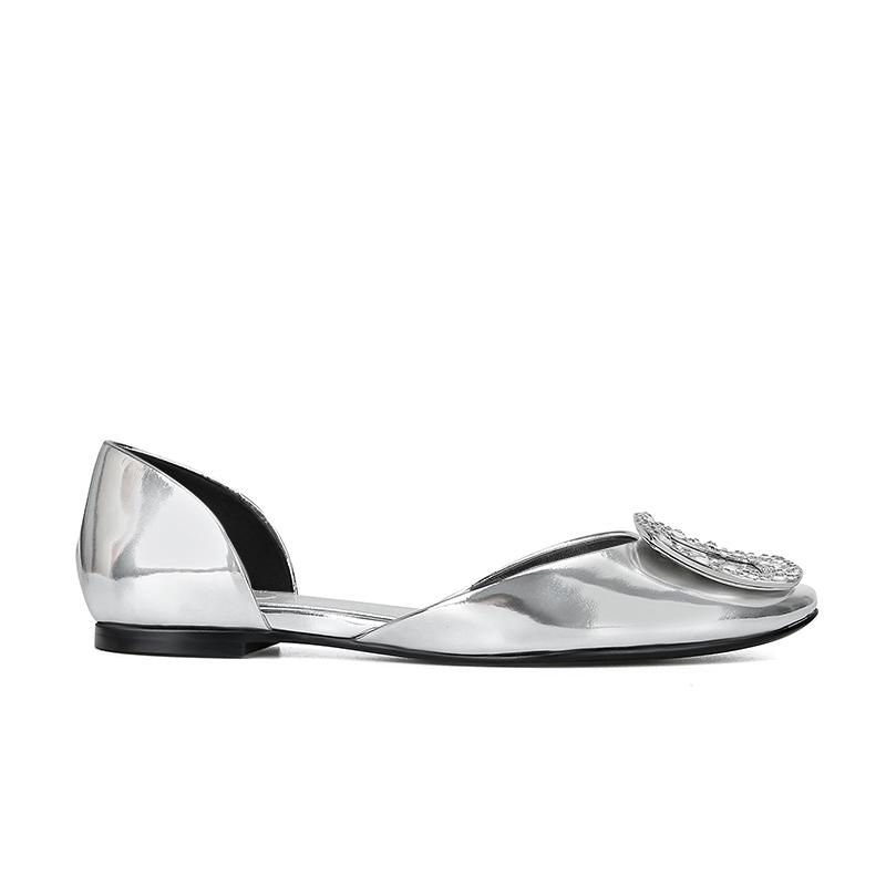 

Signature Action~ Square Buckle Rhinestone Silk Satin Hollow Sandals Women s Shoes Chips 40