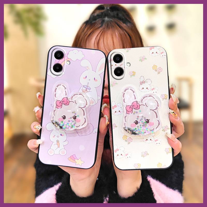 Rotatable Stand Quicksand Phone Case For Samsung Galaxy A07 Glitter Kickstand Skin Feel Silicone Simplicity Silicone TPU