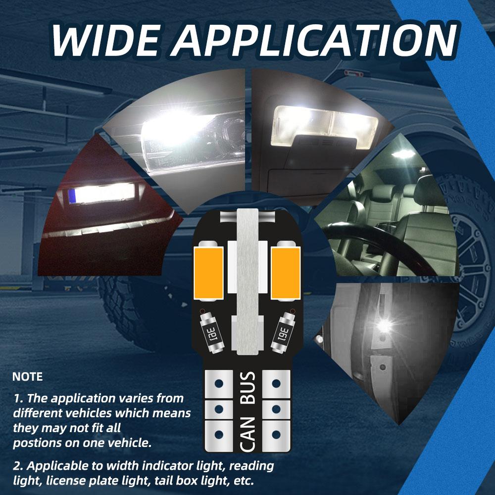 20pcs W5W T10 LED Bulbs Canbus 5730 8SMD 6000K 194 168 LED Car Interior Map Dome Lights Parking Light Auto Signal Lamp 12V Dome Lights 6