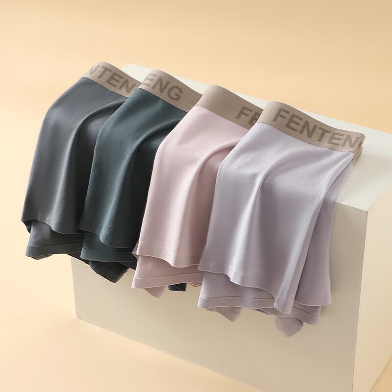 Fenteng Men's Modal & Silk Boxer Briefs - 4-Pack