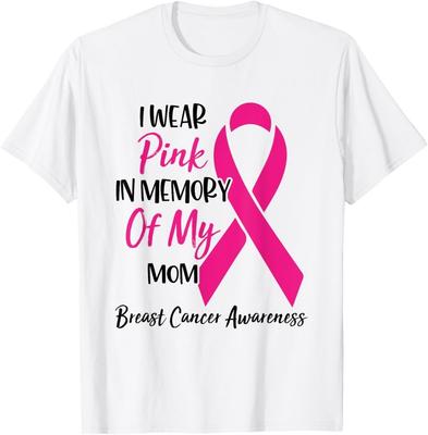 I Wear Pink In Memory Of My Mom Breast Cancer Awareness T-Shirt Unisex T-Shirt