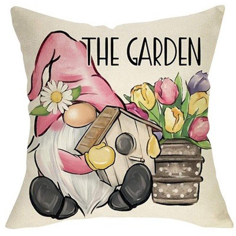 Nordic Dwarf Pattern Home Decor Pillowcase Bedroom Living Room Sofa Decoration Polyester Cushion Cover with Zipper