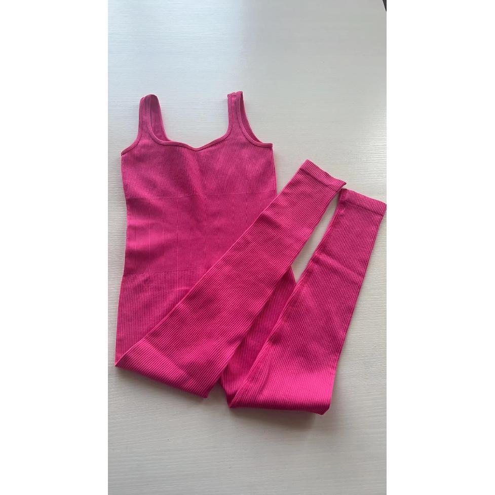 New Thread Tight Fitting Abdominal Jumpsuit Seamless Elastic Fitness Running Sports Jumpsuit Set For Women